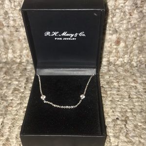 Real silver necklace with rhinestones